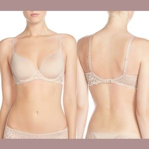 NEW‎ Simona Perele [ 32E US ] Caresse Underwire Plunge Bra in Nude